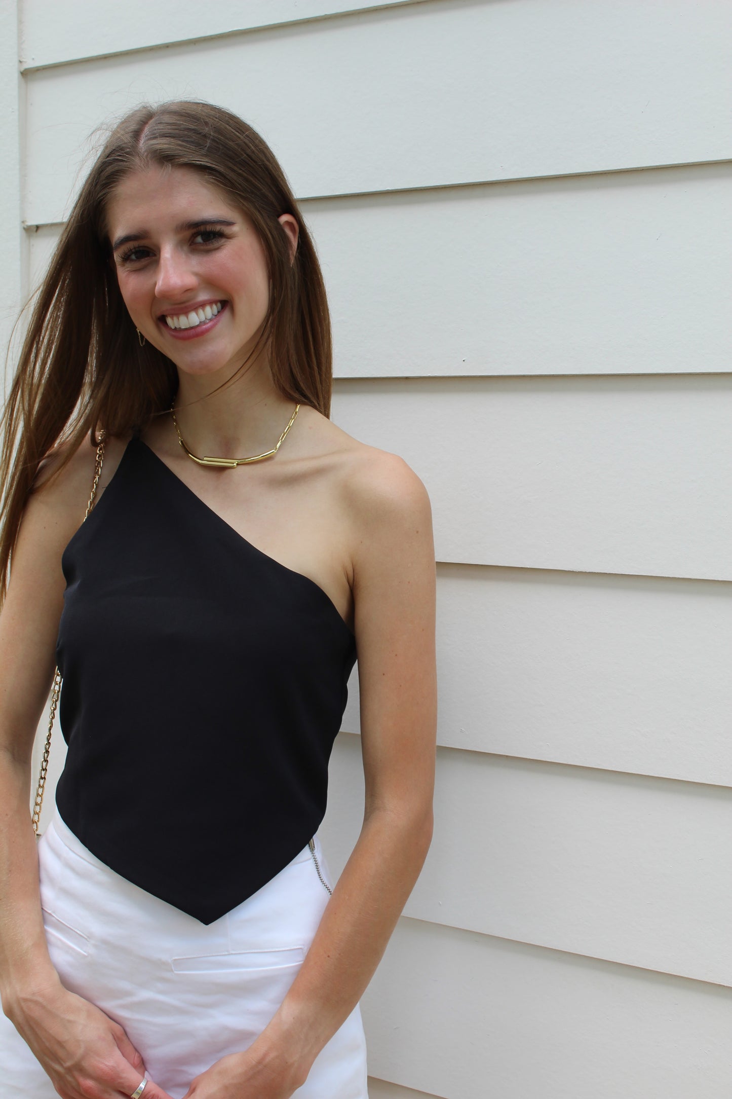 Paige Black Asymmetrical Top