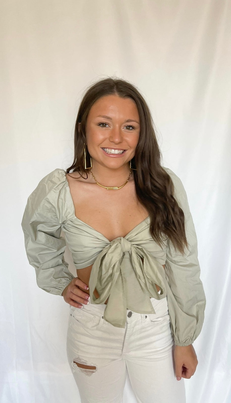 Nina Tie Front Crop Top