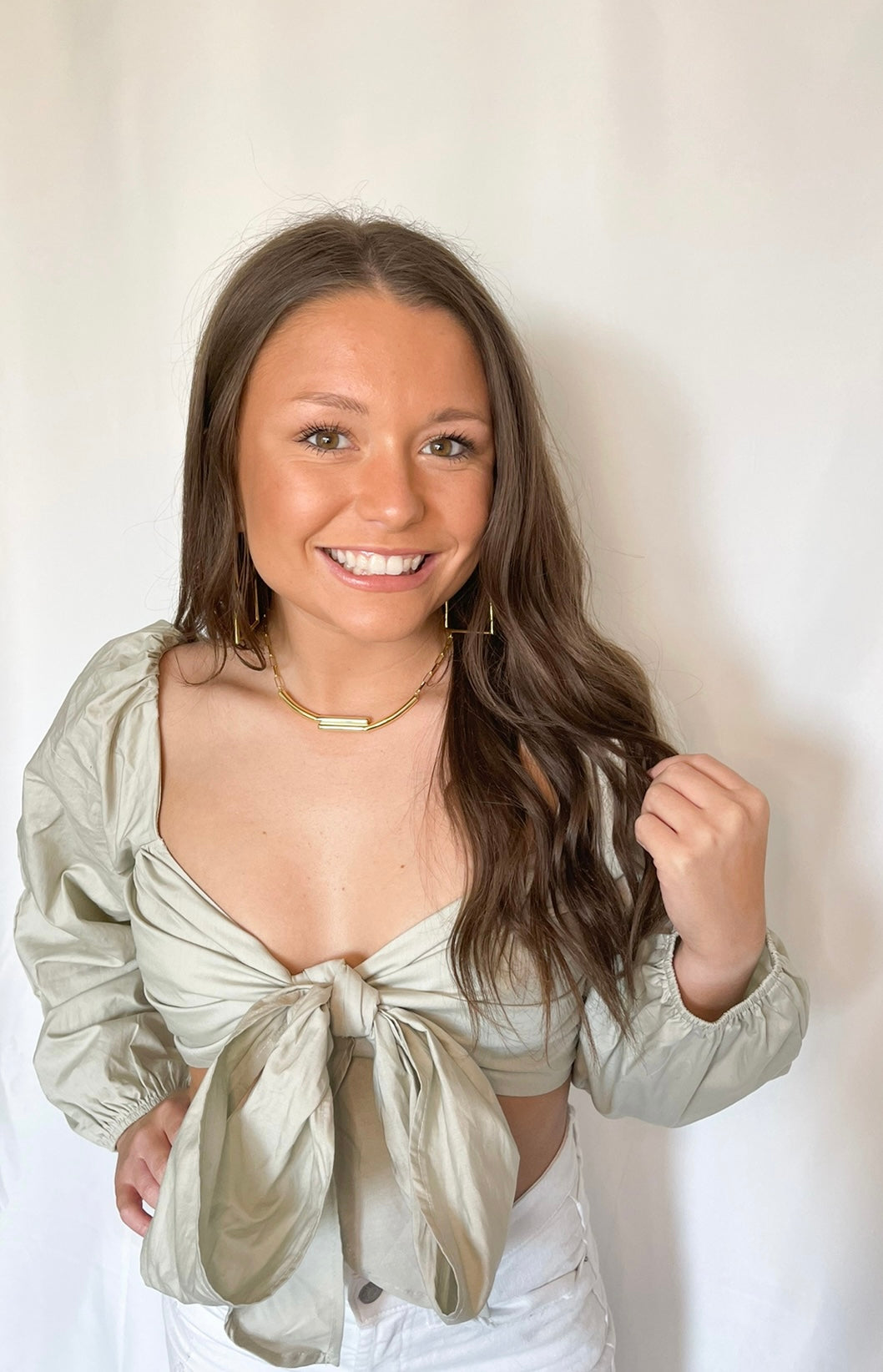 Nina Tie Front Crop Top