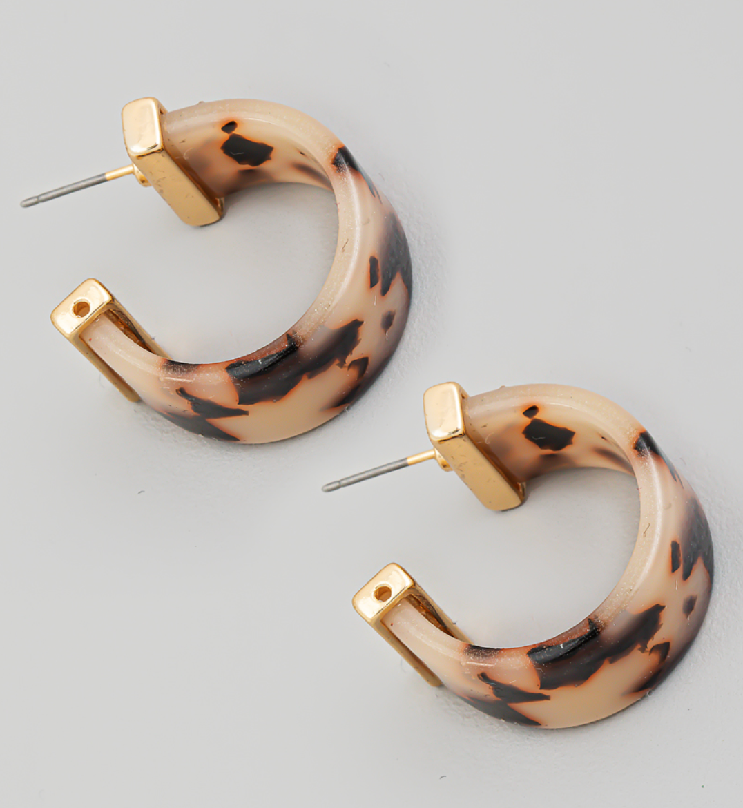 Tortise Acetate Mini Hoop