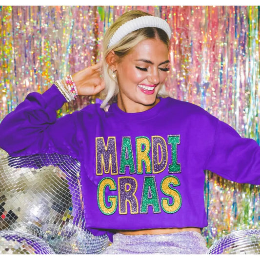 Purple Mardi Gras Sweatshirt