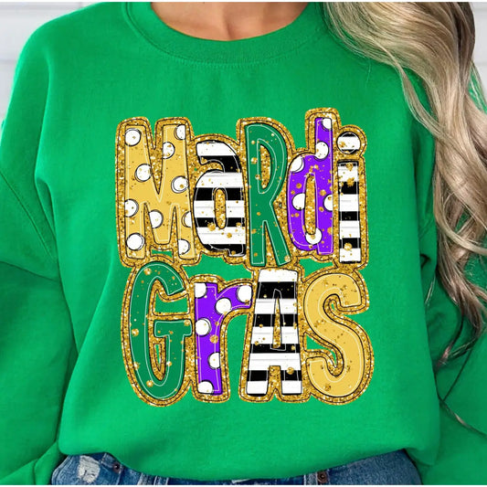 Green Mardi Gras Sweatshirt