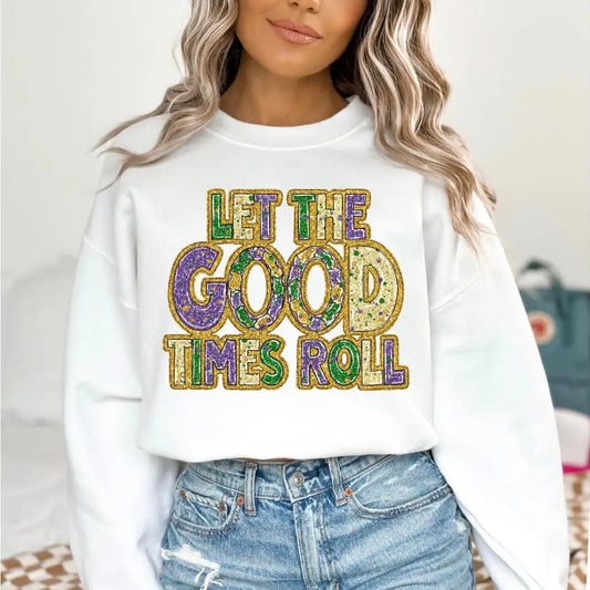 White Mardi Gras Sweatshirt