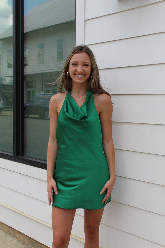 Kelly Cowl Neck Halter Dress