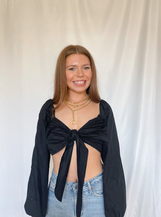 Nina Tie Front Crop Top