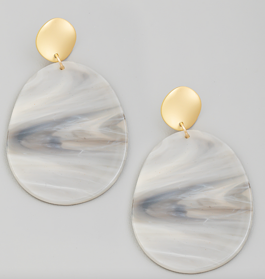 Acetate Oval Drop Earrings