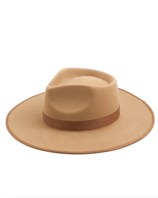 Ribbon Strap Flat Brim Hat