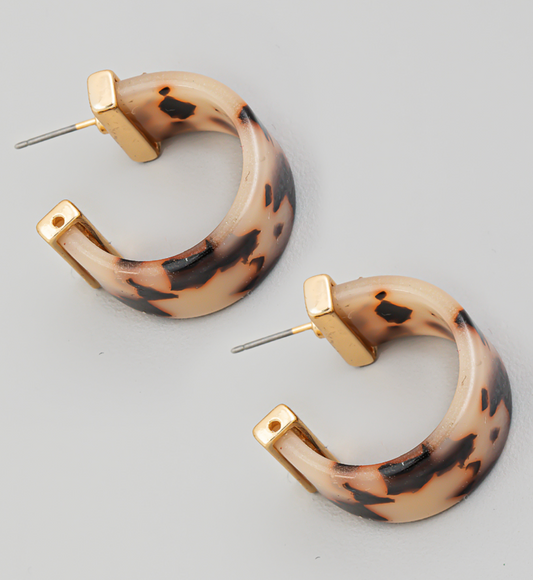 Tortise Acetate Mini Hoop