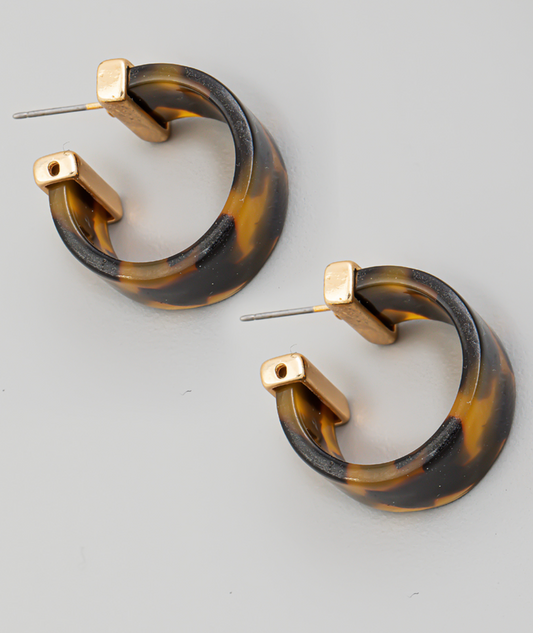 Tortise Acetate Mini Hoop